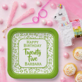 25e Partij Willekeurige Nummer Patroon Groen/Wit Papieren Bordje (Feest)