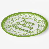 25e Partij Willekeurige Nummer Patroon Groen/Wit Papieren Bordje (Gekanteld)