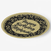 25e Partij Willekeurige Nummer Patroon Zwart/Goud Papieren Bordje (Gekanteld)