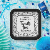 25e Partij Willekeurige Nummer Patroon Zwart/Wit Papieren Bordje (Feest)