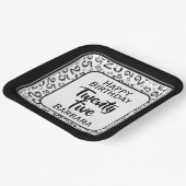 25e Partij Willekeurige Nummer Patroon Zwart/Wit Papieren Bordje (Gebogen)