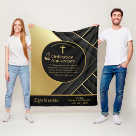 25e pastoor priester Jubileum Gift Ordination ANY Fleece Deken