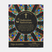 25e pastoor priester Jubileum Gift Ordination ANY Fleece Deken (Voorkant)