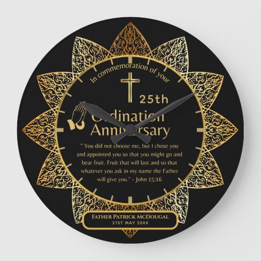 25e pastoor priester Jubileum Gift Ordination ANY Grote Klok (Voorkant)
