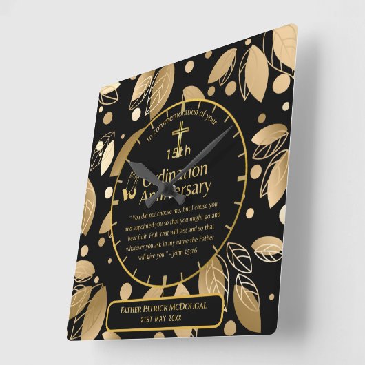 25e pastoor priester Jubileum Gift Ordination ANY Vierkante Klok (Hoek)