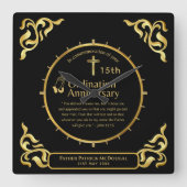 25e pastoor priester Jubileum Gift Ordination ANY Vierkante Klok (Voorkant)