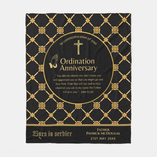 25e Pastor Priester Jubileum Cadeau Priesterwijdin Fleece Deken (Voorkant)