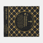 25e Pastor Priester Jubileum Cadeau Priesterwijdin Fleece Deken (Voorkant (Horizontaal))