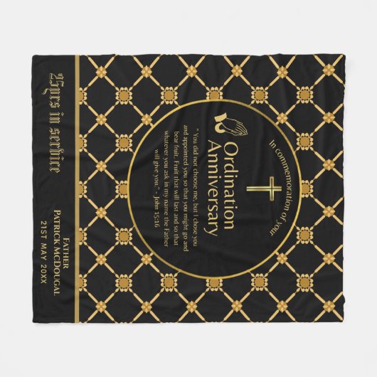 25e Pastor Priester Jubileum Cadeau Priesterwijdin Fleece Deken (Voorkant (Horizontaal))