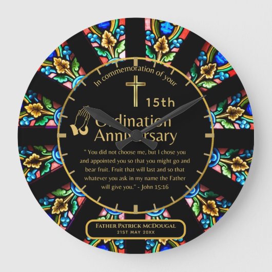 25e Pastor Priester Jubileum Cadeau Priesterwijdin Grote Klok (Voorkant)