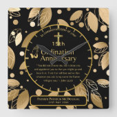 25e Pastor Priester Jubileum Cadeau Priesterwijdin Vierkante Klok (Voorkant)