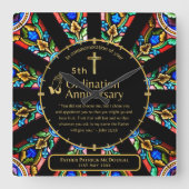 25e Pastor Priester Jubileum Cadeau Priesterwijdin Vierkante Klok (Voorkant)