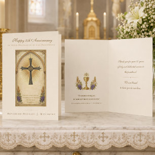 25e Priesterjubileum Katholiek IHS Eucharistisch Kaart