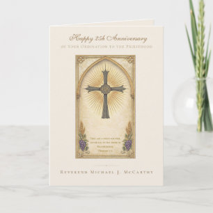 25e Priesterjubileum Katholiek IHS Eucharistisch Kaart