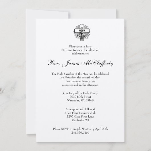 25e priesterwijding Jubileum Kaart (Achterkant)
