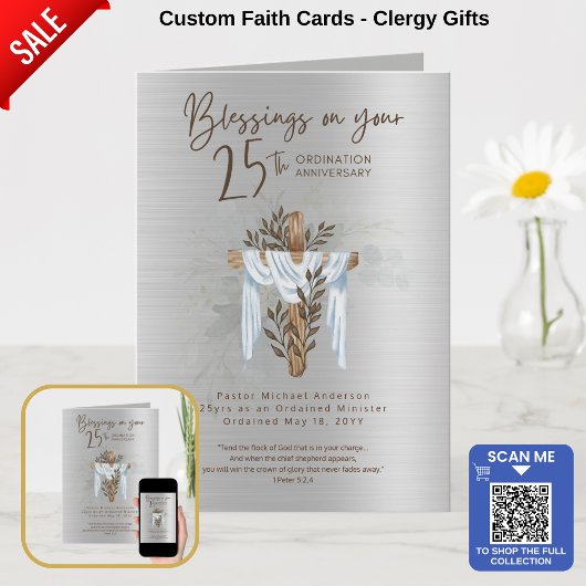25e PRIJSTERWIJDINGSVERJAARDAG Priester Predikant  Kaart