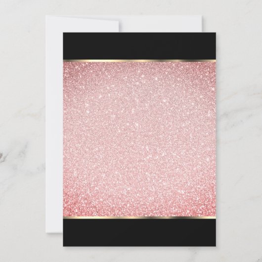 25e roze glitter en gouden hart verjaardag kaart (Achterkant)