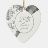 25e Silver bruiloft Jubileum Keramisch Ornament (Rechts)