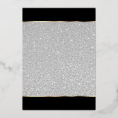 25e Silver Glitter & Gold Heart Jubileum Folie Uitnodiging (Achterkant)