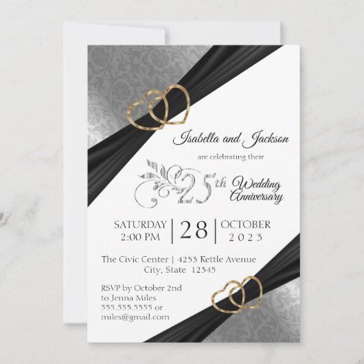 25e Silver Heart Jubileum Design Kaart (Voorkant)