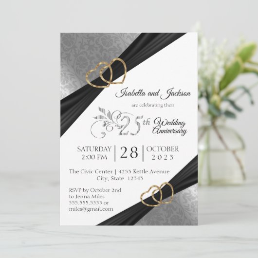 25e Silver Heart Jubileum Design Kaart (Staand voorkant)