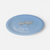 25e Silver-jaars hartballonnen Papieren Bordje (Gekanteld)