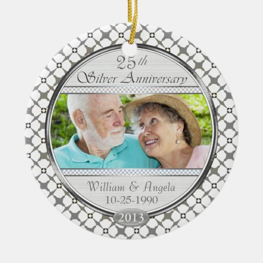 25e Silver Jubileum - Aangepast fotoOrnament Keramisch Ornament (Voorkant)