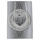 25e Silver Jubileum Medium Gift Bag Medium Cadeauzakje (Achterkant)
