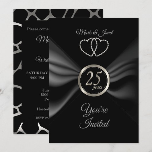 25e Silver-Jubileum met BlacK-lint Kaart (Voorkant / Achterkant)