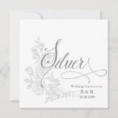 25e Silver-Jubileum met datum en Initialen Kaart (Voorkant)