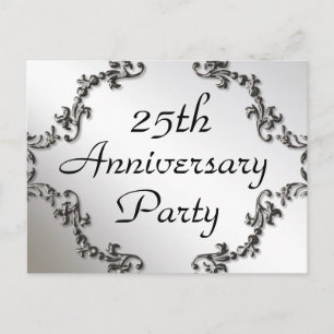 25e Silver Jubileum Party Invitation Briefkaarten