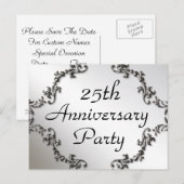 25e Silver Jubileum Party Invitation Briefkaarten (Voorkant / Achterkant)