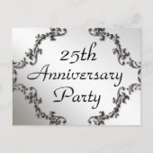 25e Silver Jubileum Party Invitation Briefkaarten (Voorkant)