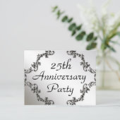 25e Silver Jubileum Party Invitation Briefkaarten (Staand voorkant)
