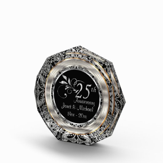 25e Silver Paisley Wedding Jubileum Fotoblokken (Rechts)