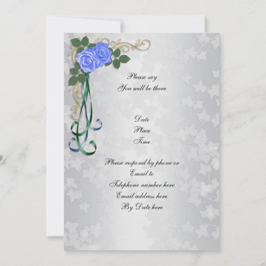 25e Silver-verjaardagsuitnodiging Kaart (Achterkant)