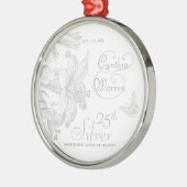 25e Silver Wedding Jubileum - Aangepaste keepslag Metalen Ornament (Links)