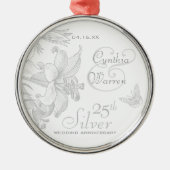 25e Silver Wedding Jubileum - Aangepaste keepslag Metalen Ornament (Voorkant)