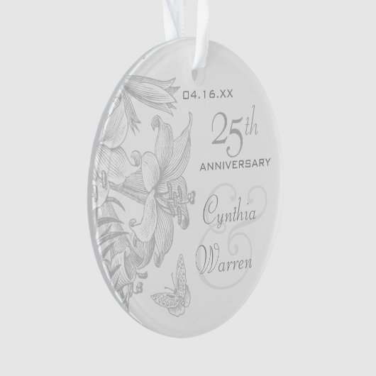 25e Silver Wedding Jubileum - Aangepaste keepslag Ornament (voorkant)