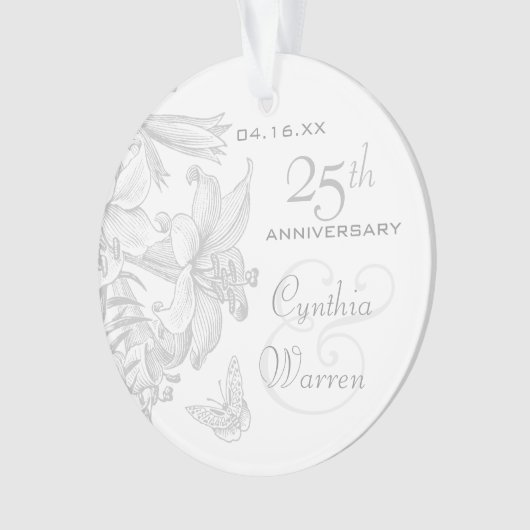 25e Silver Wedding Jubileum - Aangepaste keepslag Ornament (voorkant)