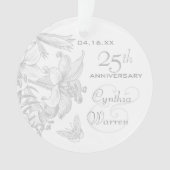 25e Silver Wedding Jubileum - Aangepaste keepslag Ornament (voorkant)