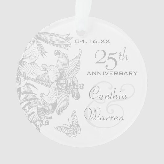 25e Silver Wedding Jubileum - Aangepaste keepslag Ornament (voorkant)