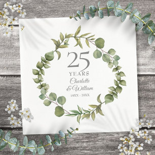 25e Silver Wedding Jubileum Greenery Garland Servet