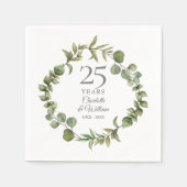 25e Silver Wedding Jubileum Greenery Garland Servet (Voorkant)