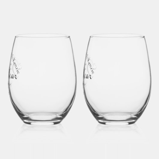 25e Silver-Wedding Jubileum Handtekening Wijnglas Zonder Voet (Links)