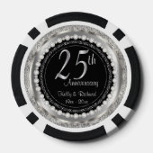 25e Silver Wedding Jubileum met Foto Poker Chips (Achterkant)