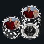 25e Silver Wedding Jubileum met Foto Poker Chips<br><div class="desc">Poker Chips. 25e zilveren bruiloft Jubileum ontwerp. Voeg je foto toe. ✔ OPMERKING: WIJZIG ALLEEN DE BENODIGDE SJABLOON GEBIEDEN! 😀 Indien nodig, kunt u de tekst verwijderen en beginnen met het opnieuw toevoegen van elke gewenste tekst en lettertype. 📌Als u meer aanpassingen nodig hebt, klikt u op de knop "Klik...</div>