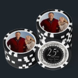 25e Silver Wedding Jubileum met Foto Poker Chips<br><div class="desc">Poker Chips. 25e zilveren bruiloft Jubileum ontwerp. Voeg je foto toe. ✔ OPMERKING: WIJZIG ALLEEN DE BENODIGDE SJABLOON GEBIEDEN! 😀 Indien nodig, kunt u de tekst verwijderen en beginnen met het opnieuw toevoegen van elke gewenste tekst en lettertype. 📌Als u meer aanpassingen nodig hebt, klikt u op de knop "Klik...</div>