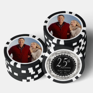 25e Silver Wedding Jubileum met Foto Poker Chips
