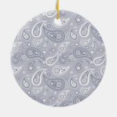 25e Silver Wedding Jubileum Paisley Monogram Keramisch Ornament (Achterkant)